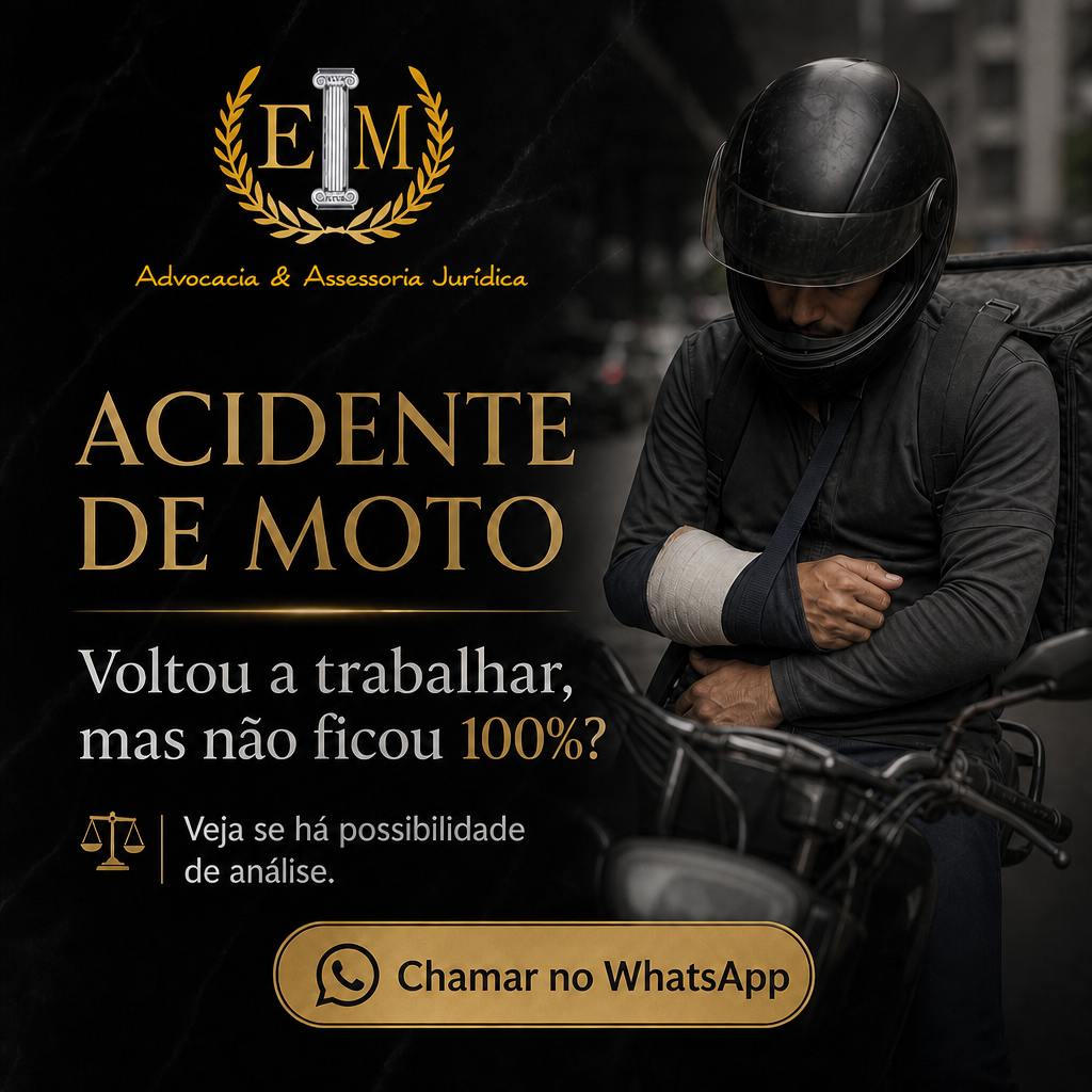 Acidente de moto — voltou a trabalhar mas não ficou 100%